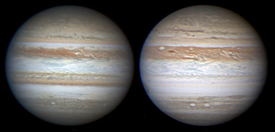Lyse og mørke bånd i Jupiters atmosfære