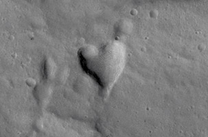 Hjerteformet grop på Mars