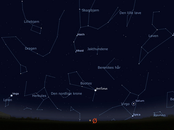 Stjernehimmelen natt til 4. januar