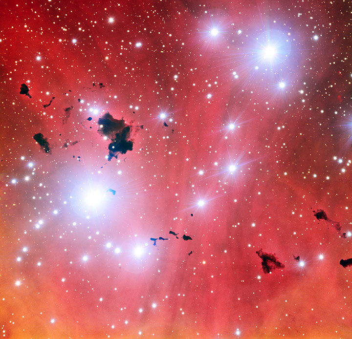 Bok-globuler i IC 2944, jordbærsmoothie