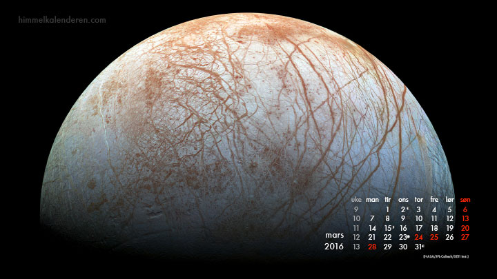 Kalender mars 2016