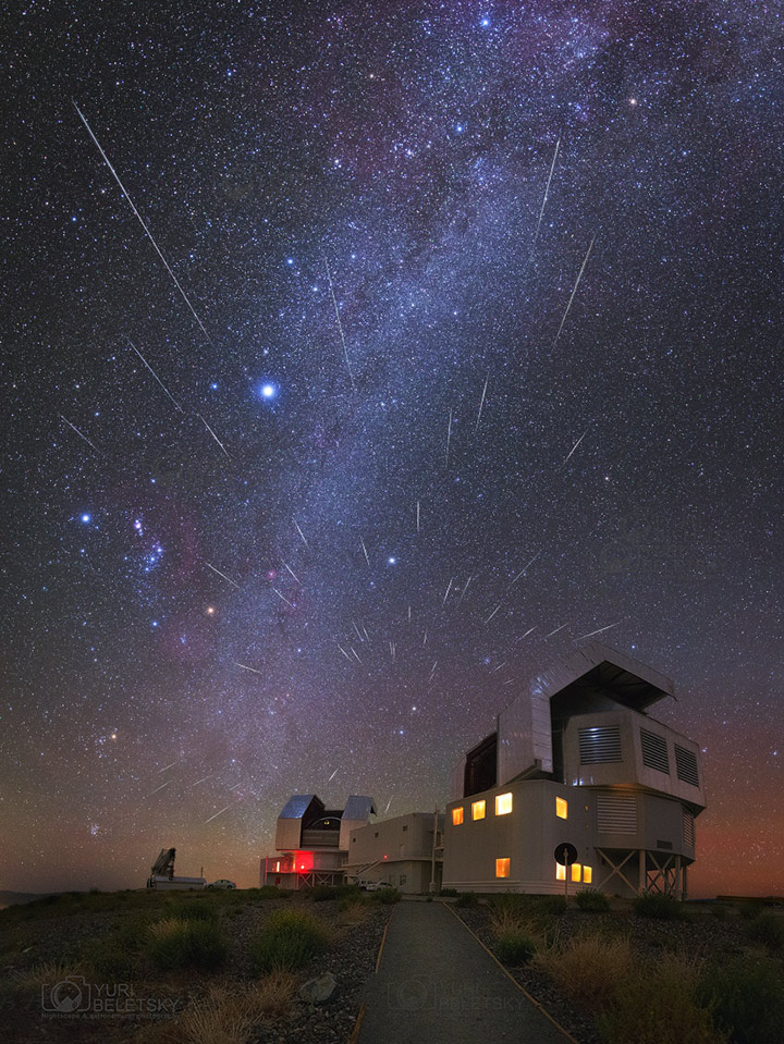 Geminidene over Las Campanas-observatoriet