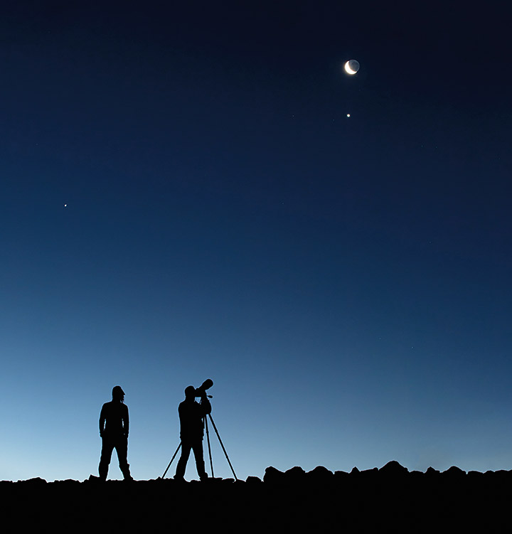 Månen, Venus og Jupiter