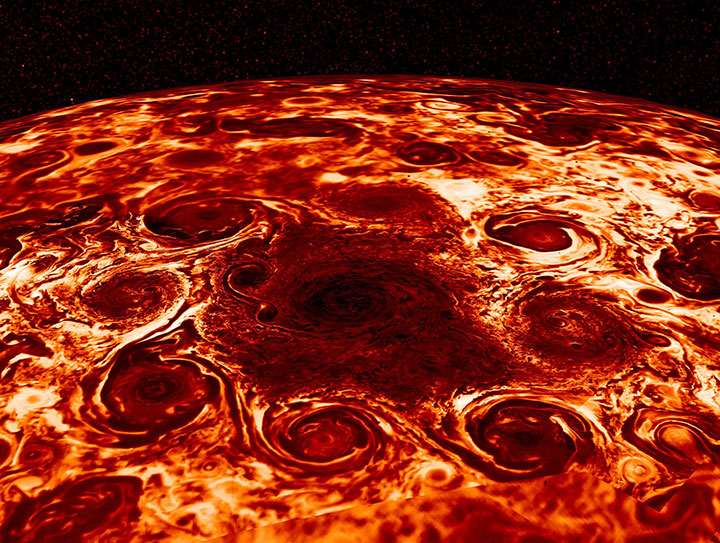 Jupiters stormfulle nordpol