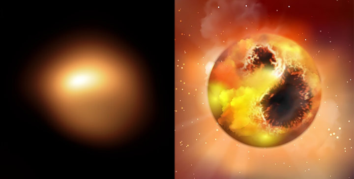 Betelgeuse, støv og stjerneflekker